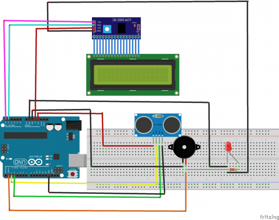 Obstacle detection system with Arduino