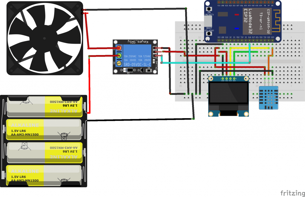 Cooling system with ESP32 board