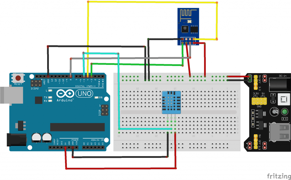 Send data (temperature and humidity) to the Thingspeak site with Arduino