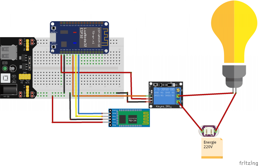 Switch a lamp on and off via bluetooth with computer and ESP32