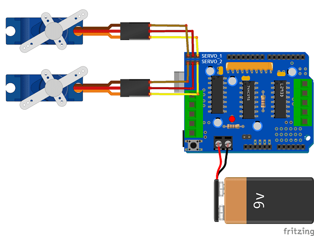 Control Two Servo Motors By The Arduino And The Shield L293d Module